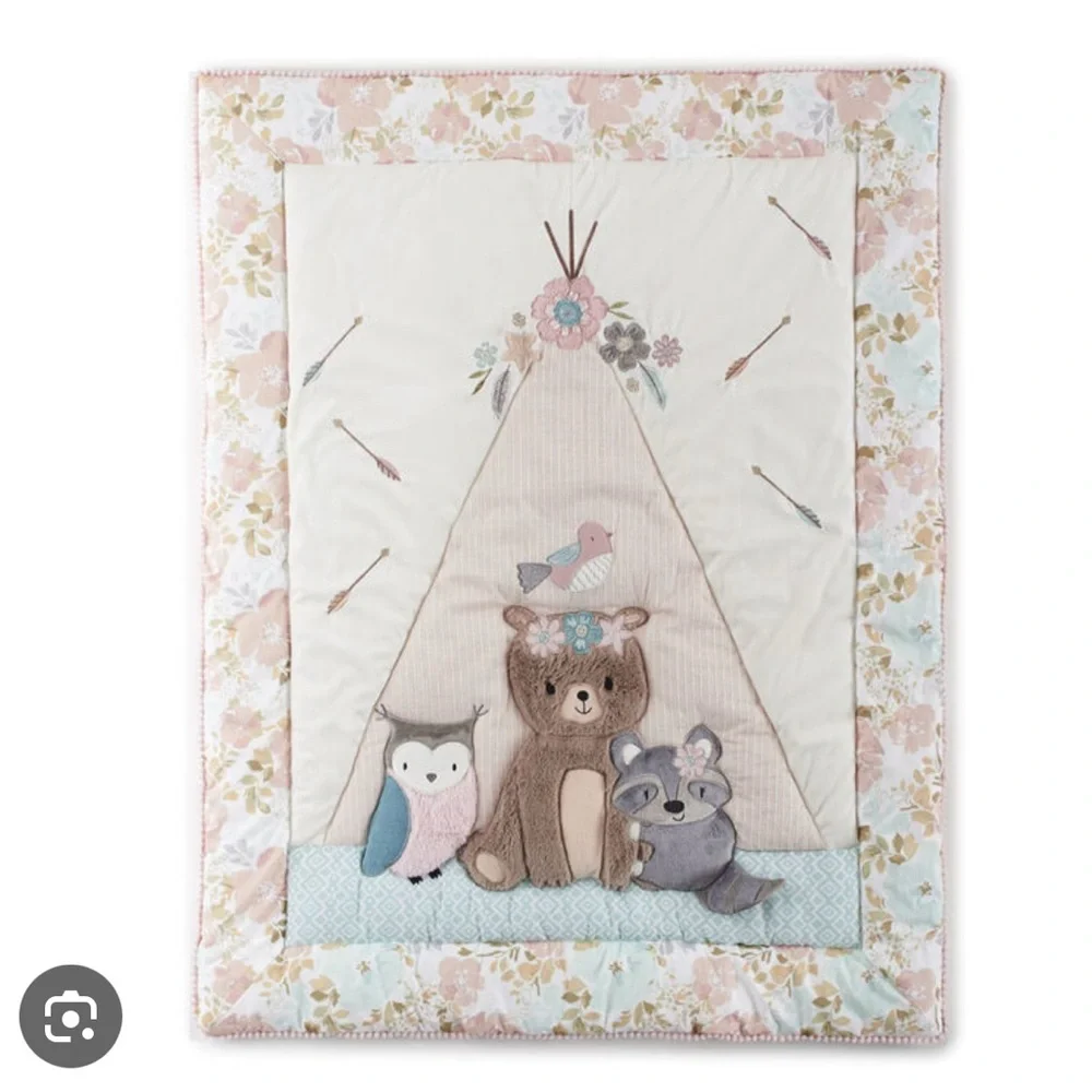 Floral and Animal Themed Baby Quilt